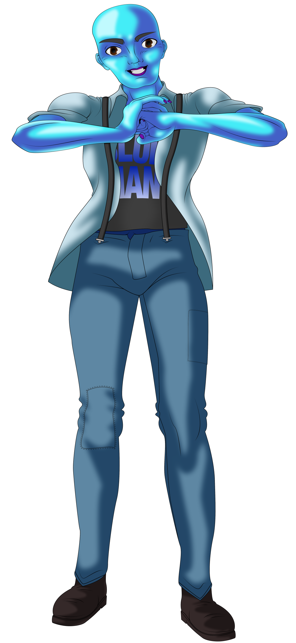 Cam, transformed and slamming his hands together